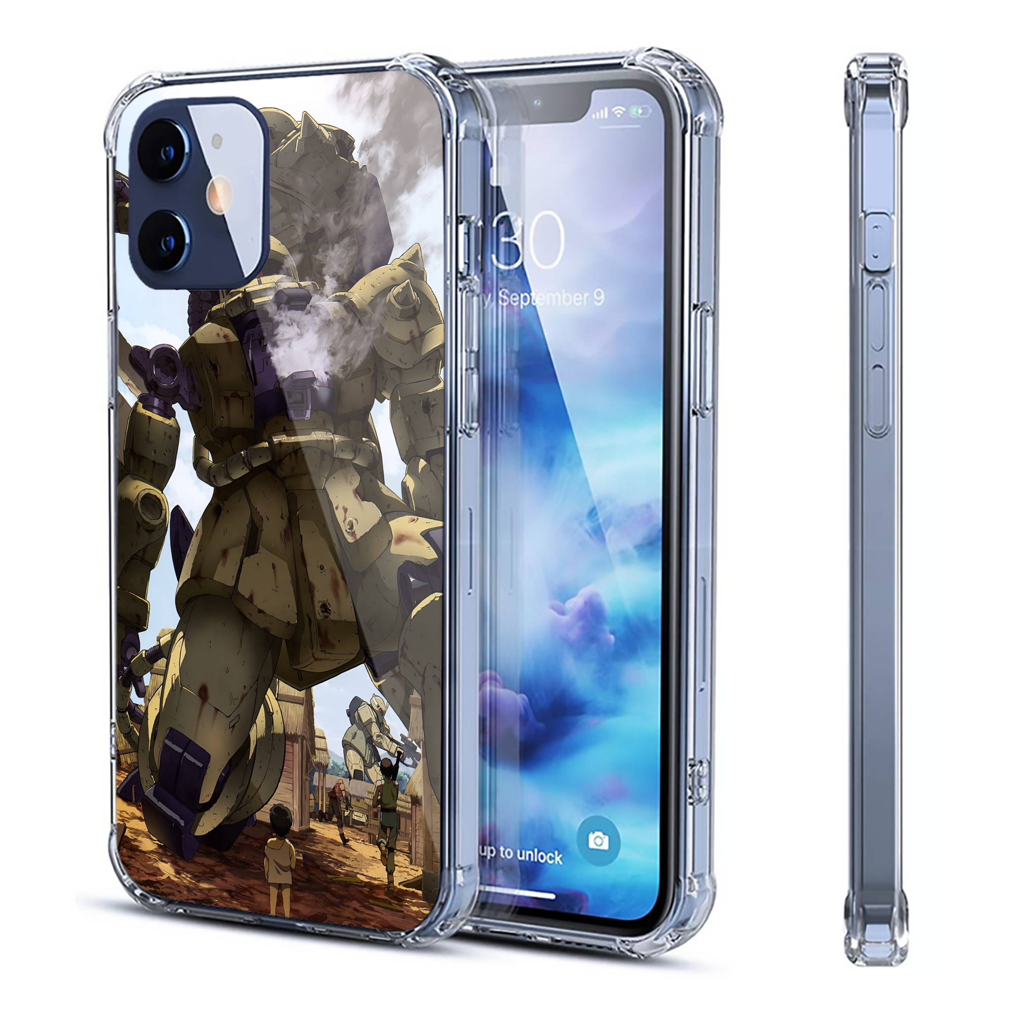 （画像用） 機動戦士ガンダム Mobile Suit Gundam 【iPhone 12シリーズ対応】透明スマホケース（クリアソフトケース）